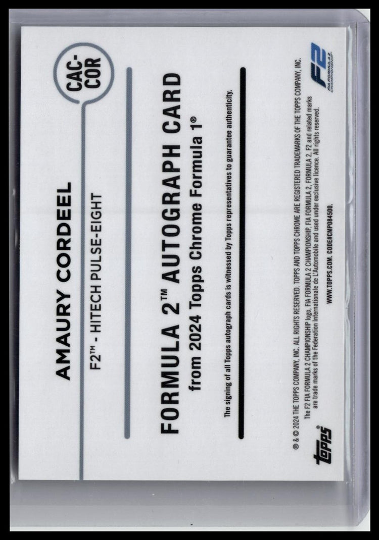 2024 Topps Chrome Formula 1 #CAC-COR Amaury Cordeel Chrome Autographs back