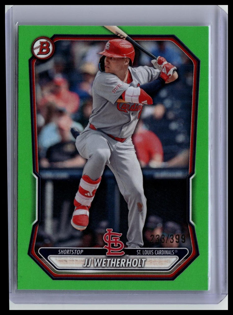 2026 Bowman #BP-115 JJ Wetherholt Prospects Neon Green #/399 front