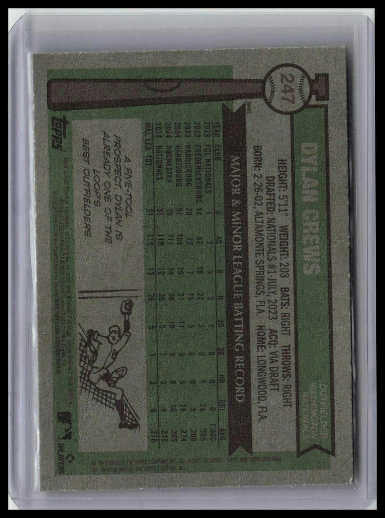 2025 Topps Heritage #247d Dylan Crews