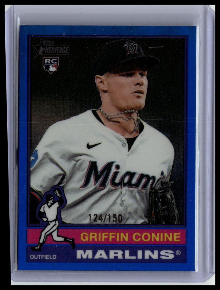2025 Topps Heritage #111 Griffin Conine Chrome Blue Refractor #/150